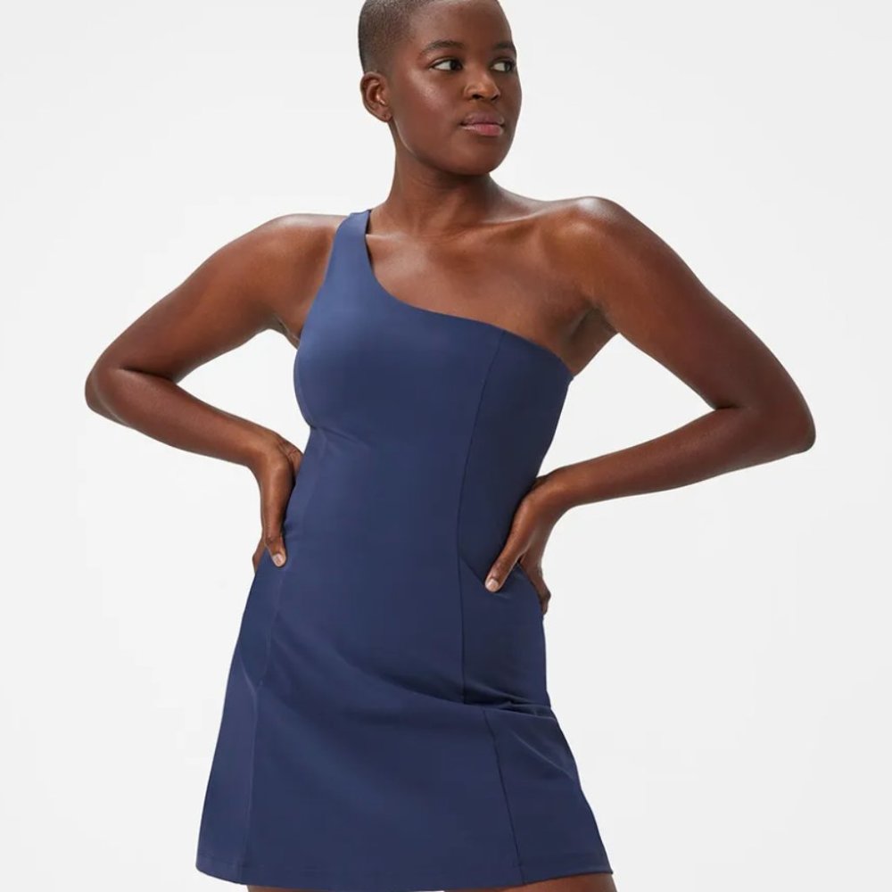 OUTDOOR VOICES One Shoulder Dress - Unlined